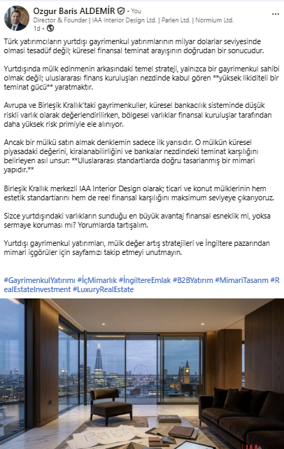Normium ile üretilmiş, görselli örnek LinkedIn gönderisi